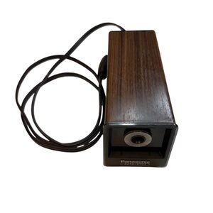 Vintage Panasonic Auto-Stop Woodgrain Office Electric Pencil Sharpener